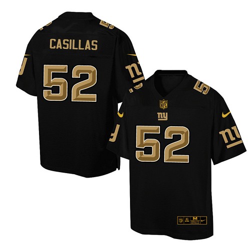 Men's Elite Jonathan Casillas Nike Jersey Black - #52 Pro Line Gold Collection NFL New York Giants